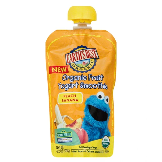 Earth's Best Organic Fruit Yogurt Smoothie Peach Banana 120g Earth's Best Organic Fruit Yogurt Smoothie Peach Banana 120g