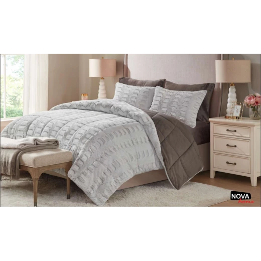 Nova Comforter 4pcs Set  Coll. Gia Twin Brown