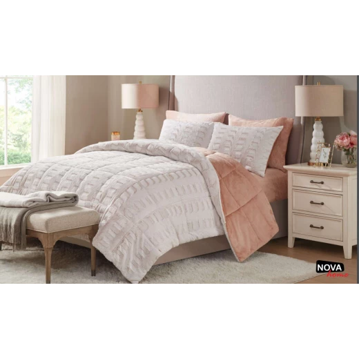 Nova Comforter 4pcs Set Coll. Gia Twin Pink Nova Comforter 4pcs Set Coll. Gia Twin Pink