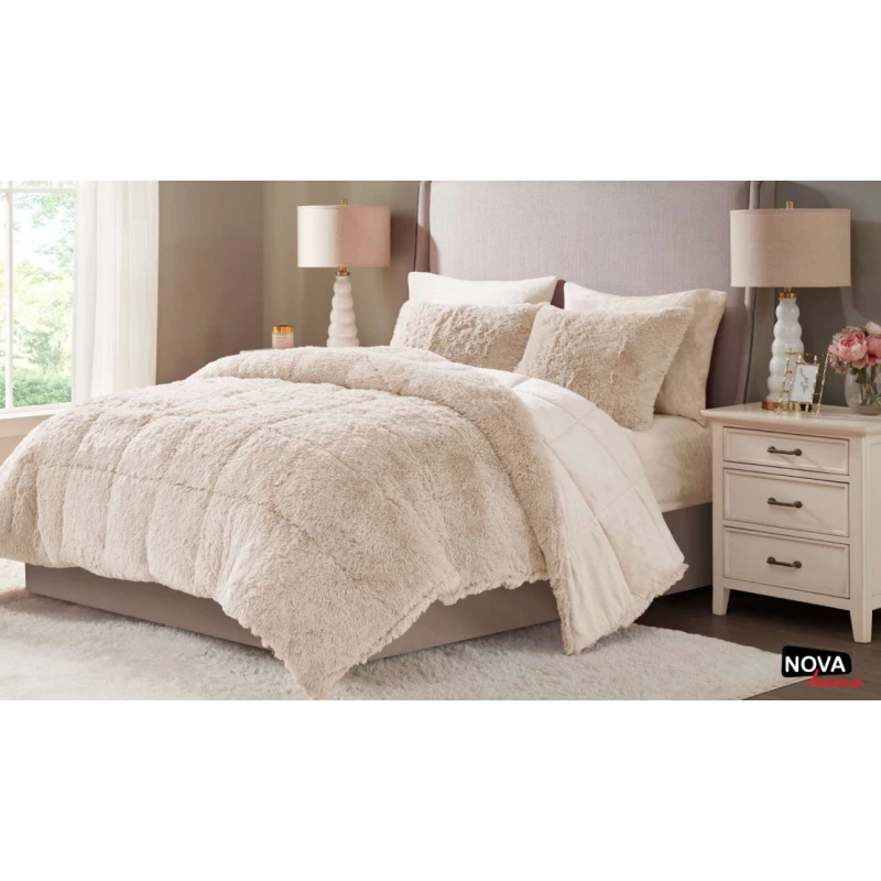 Nova Comforter 4pcs Set  Coll. Malea Twin Beige - نوفا هوم