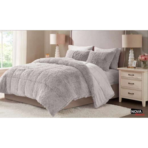 Nova Comforter 4pcs Set Coll. Malea Twin Grey Nova Comforter 4pcs Set Coll. Malea Twin Grey