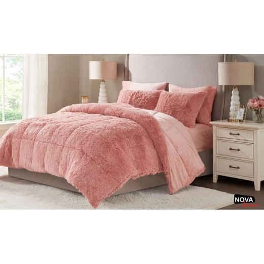 Nova Comforter 4pcs Set Coll. Malea Twin Pink Nova Comforter 4pcs Set Coll. Malea Twin Pink