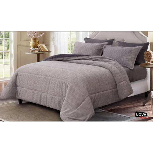 Nova Comforter 6pcs Set Doma King Grey Nova Comforter 6pcs Set Doma King Grey