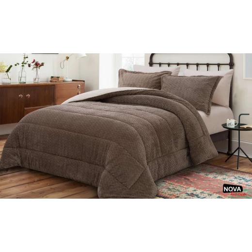 Nova Comforter 4pcs Set Doma Twin Taupe Nova Comforter 4pcs Set Doma Twin Taupe