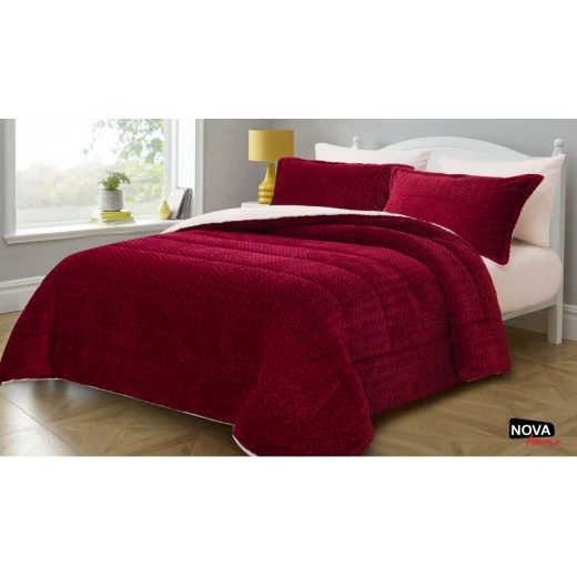 Nova Comforter 4pcs Set Doma Twin Burgandy Nova Comforter 4pcs Set Doma Twin Burgandy