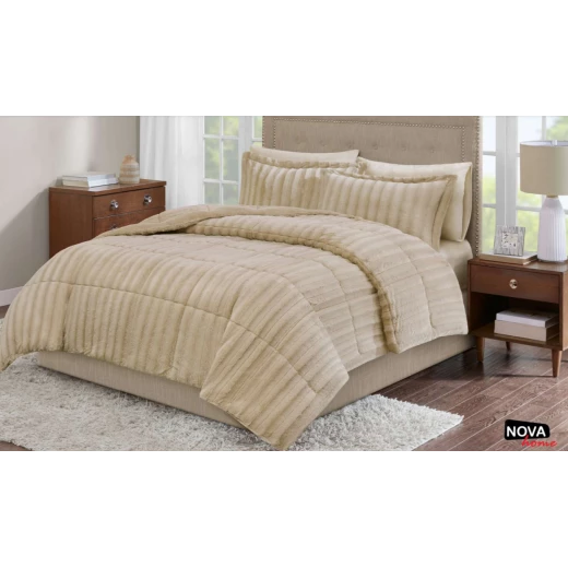 Nova Comforter 6pcs Set Solo King Beige Nova Comforter 6pcs Set Solo King Beige