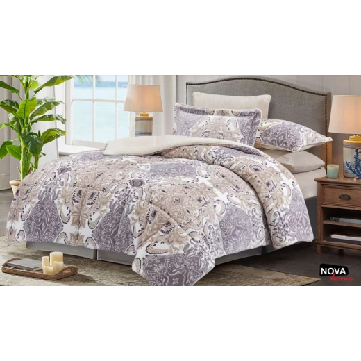 Nova Comforter 4pcs Set Sarina Twin Beige Nova Comforter 4pcs Set Sarina Twin Beige