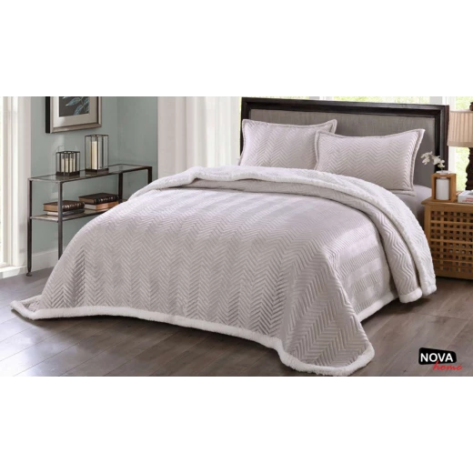 NOVA Winter Bed Spread 4pcs Zak King Grey