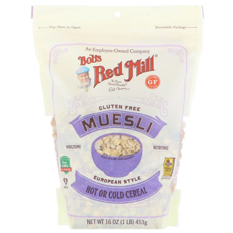 Bobs Red Mill Muesli, Gluten Free, European Style, 453 g - بوبز ريد ميل