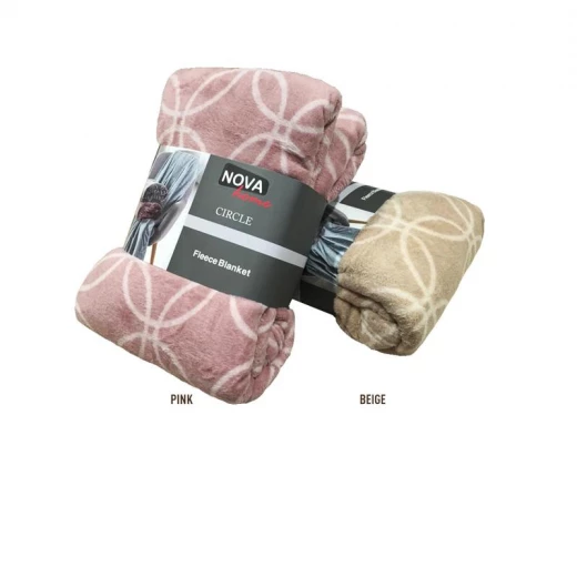 NOVA Fleece Blanket Circle King Beige - نوفا هوم - Image 2