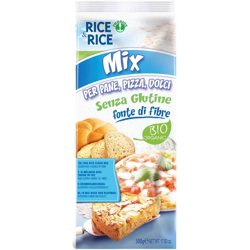 Probios Rice&Rice 500G Organic Mix -Bread Pizza&Baked Sweet Rice Flour - Gluten Free - بروبيوس