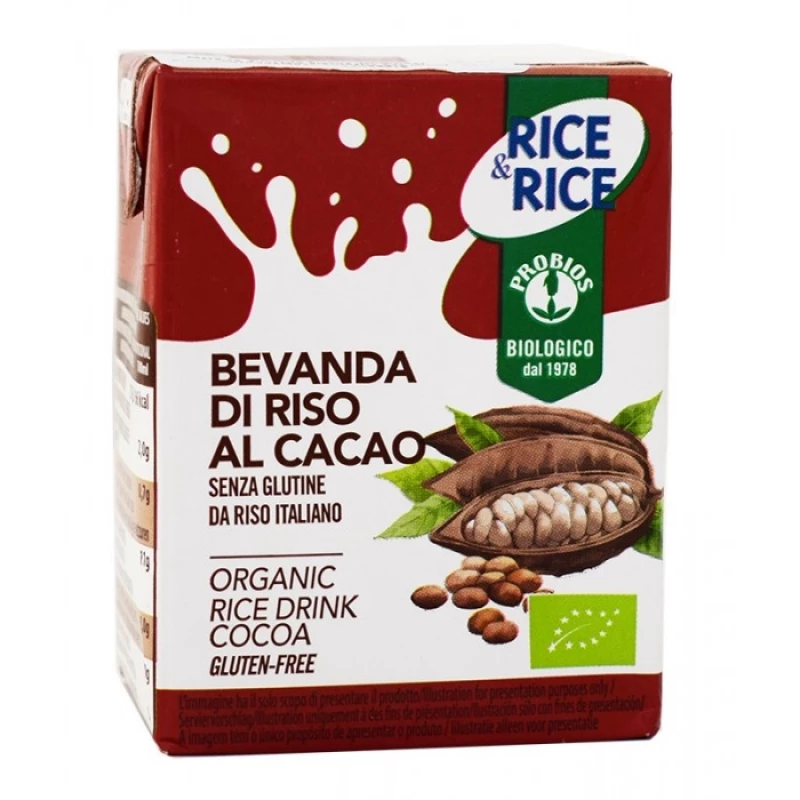 Probios Rice & Rice Organic Gluten free Rice Drink With Cocoa 200ml - بروبيوس