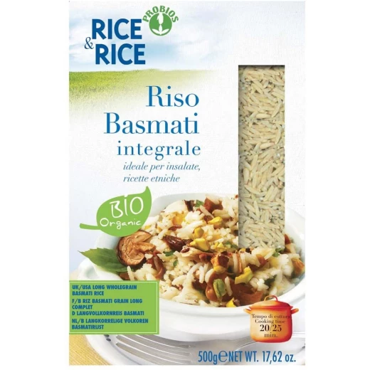 Probios Rice & Rice Rice Basmati Integrale Organic 500g Probios Rice & Rice Rice Basmati Integrale Organic 500g