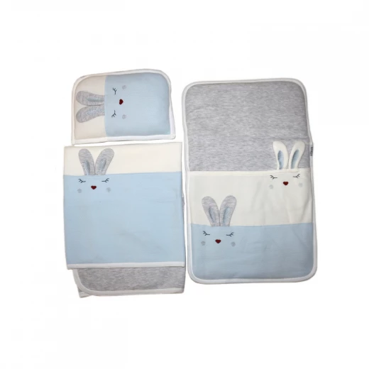 Newborn Baby Nursing Set, 3 pieces, Blue Rabbit - Image 2