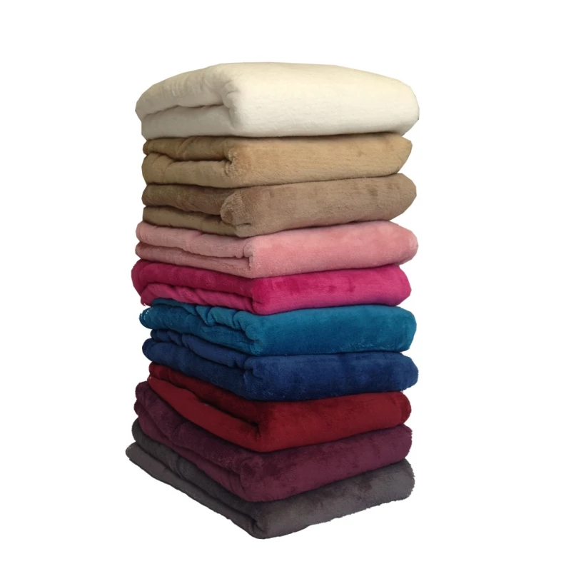 NOVA Fleece Pillow Case 2pcs Plain - Blue - نوفا هوم