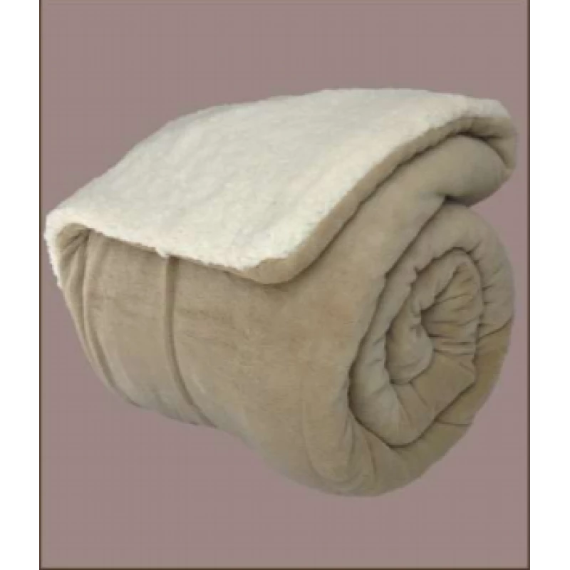 NOVA Fleece Sherpa Comforter Plain 240x220 Beige - King - نوفا هوم