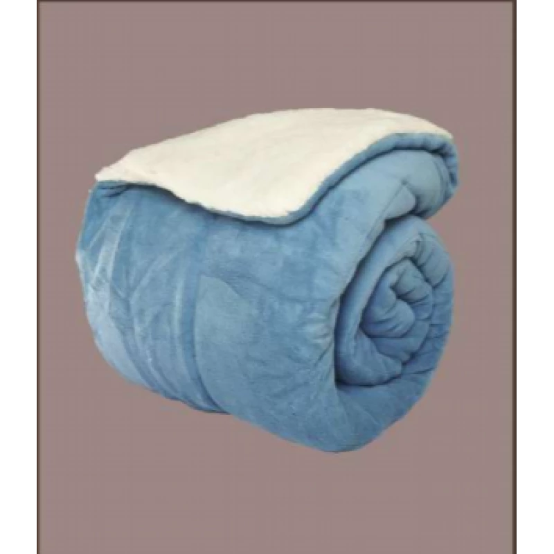 NOVA Fleece Sherpa Comforter Plain 240x220 Petrol - King - نوفا هوم