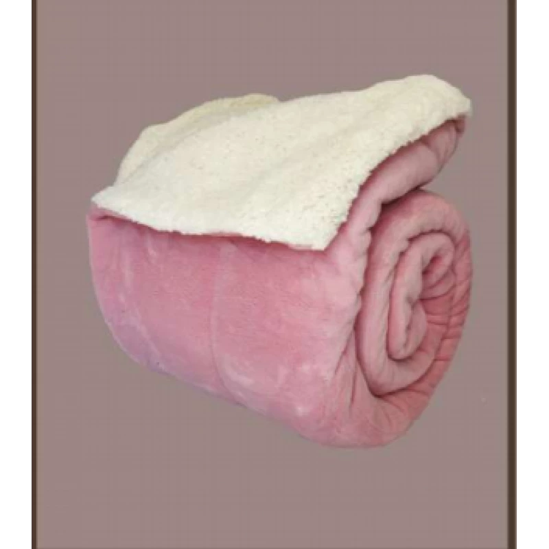 NOVA Fleece Sherpa Comforter Plain 240x220 Rose - King - نوفا هوم