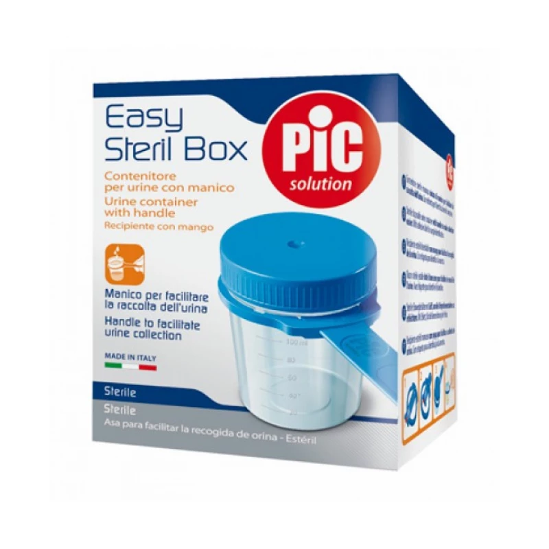Pic Easy Steril Box Urine Container 100ml With Handle - Pic Solution