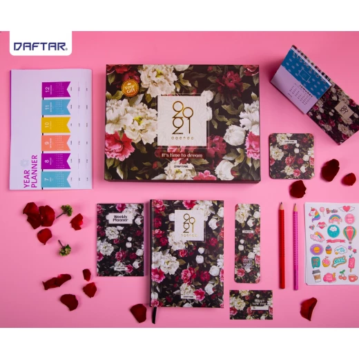 Daftar 2021 Agenda with Accessories, White Flowers - دفتر - Image 4