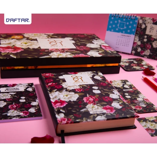 Daftar 2021 Agenda with Accessories, White Flowers - دفتر - Image 3