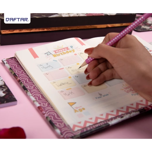 Daftar 2021 Agenda with Accessories, White Flowers - دفتر - Image 6