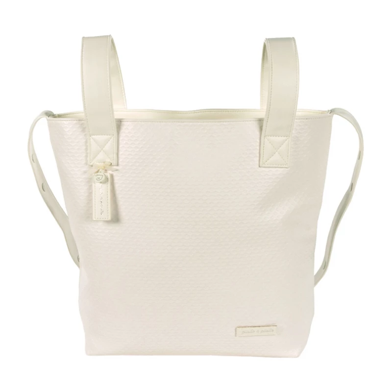 Pasito a Pasito New Cotton Beige Faux Leather Pushchair Bag - باسيتو اه  باسيتو