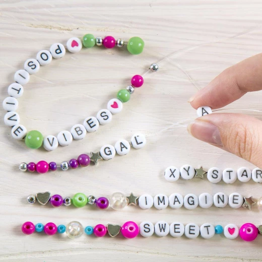 Make It Real Block 'N' Rock Alphabet Bracelets Pack Bracelet Making Kit - Make it real - Image 3