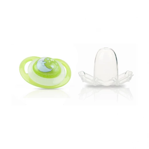 Nuby Orthodontic Glow in the Dark Soother - 0-6m - أخضر Nuby Orthodontic Glow in the Dark Soother - 0-6m - أخضر