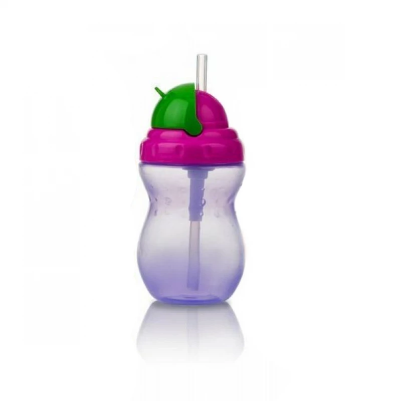 Nuby Flip-it Leakproof Straw Bottle (320ml), Purple - نوبي