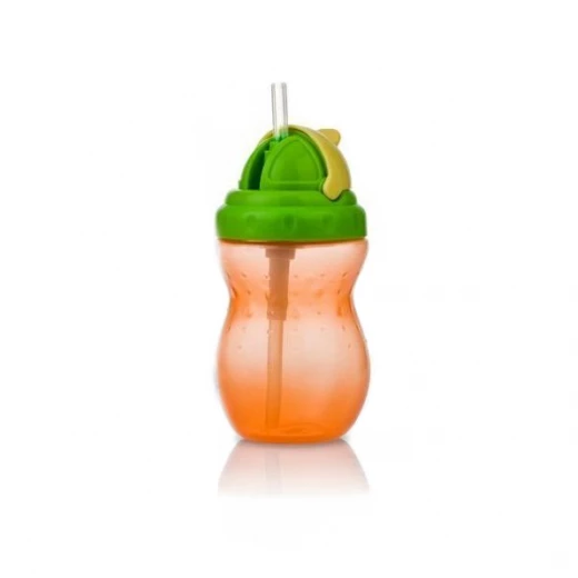 Nuby Flip-it Leakproof Straw Bottle (320ml), Orange Nuby Flip-it Leakproof Straw Bottle (320ml), Orange