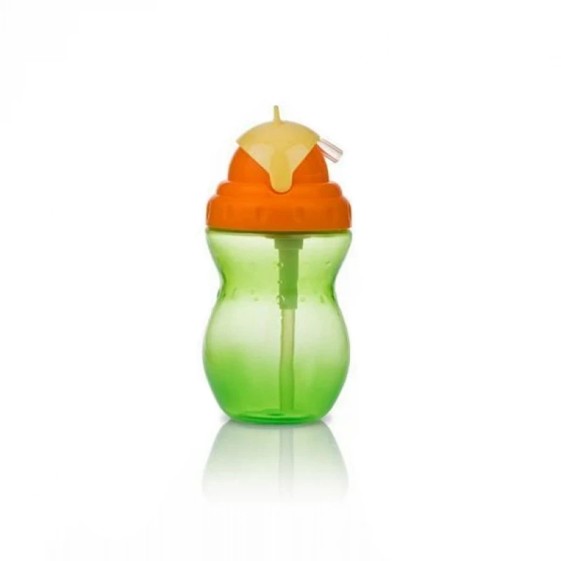 Nuby Flip-it Leakproof Straw Bottle (320ml), Green - نوبي