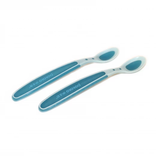 Potato Plastic Thermal Spoon for Children, Blue