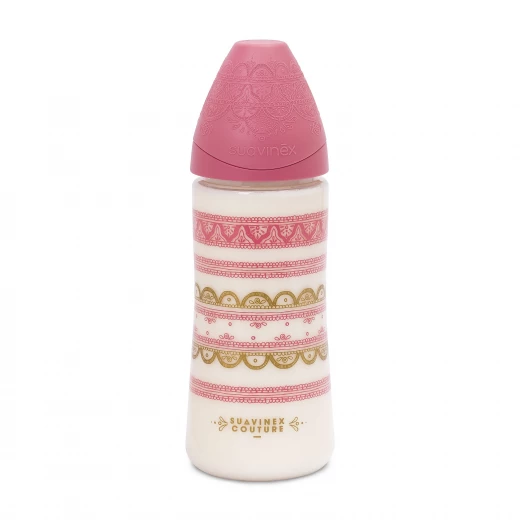 Suavinex - Premium Silicone Feeding Bottle 360ml - Pink Suavinex - Premium Silicone Feeding Bottle 360ml - Pink