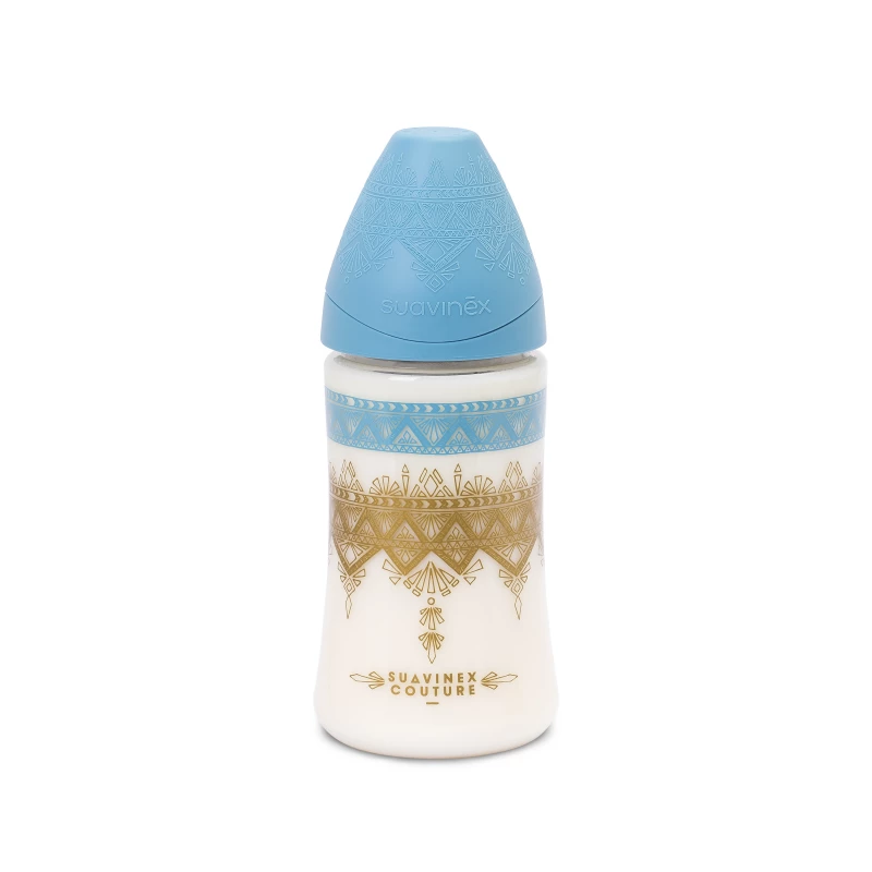 Suavinex - Premium Silicone Feeding Bottle 270ml - Light Blue - Suavinex