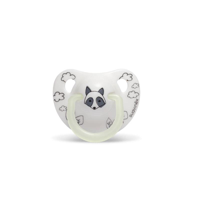 Suavinex Anatomical Silicone Pacifier White Racoon 0-6M - سوافينكس