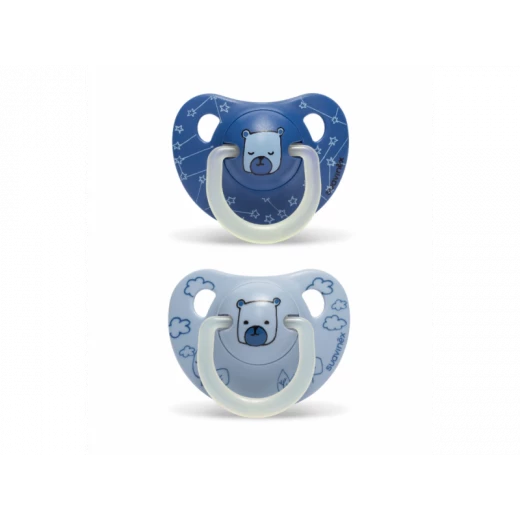 Suavinex Night & Day, Anatomic Silicone Soothers 6-18m, Bear 2pcs Suavinex Night & Day, Anatomic Silicone Soothers 6-18m, Bear 2pcs