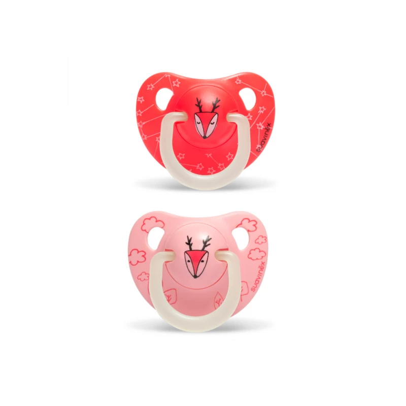Suavinex Night & Day, Anatomic Silicone Soothers 6-18m, Deer 2pcs - سوافينكس