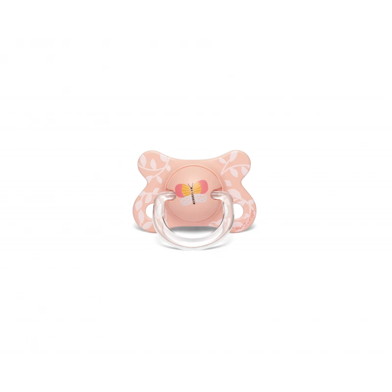 Suavinex - Silicone Pacifier 2-4 Months - Butterfly - Peach - سوافينكس