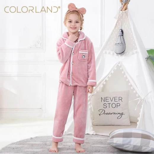 Colorland Pijama Top + Bottom For Kids - 9-10 Years - Pink Colorland Pijama Top + Bottom For Kids - 9-10 Years - Pink