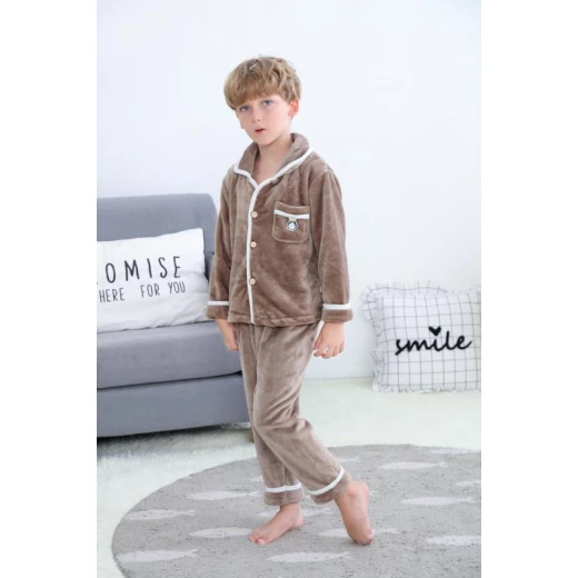 Colorland Pijama Top + Bottom For Kids - 3 Years - Brown - كولورلاند - Image 2