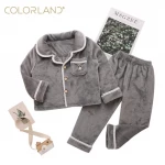 Colorland Pijama Top + Bottom For Kids - 3 - 4 Years - Grey - كولورلاند