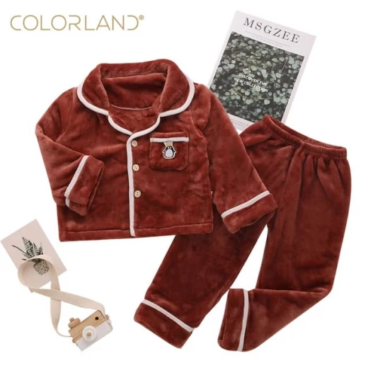 Colorland Pijama Top + Bottom For Kids - 5- 6 Years - Red