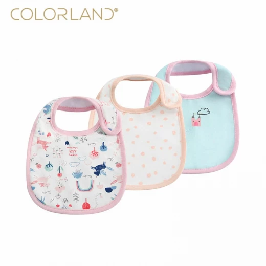 Colorland 3 Pieces Cotton Feeding Baby Bibs
