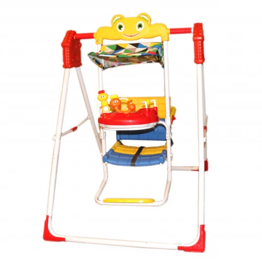 Red Swing With Colored Rattles Red Swing With Colored Rattles
