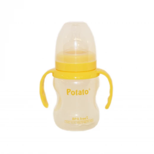 Potato Baby Feeding Bottle with Handle, 3-6 months, Yellow, 180 ml Potato Baby Feeding Bottle with Handle, 3-6 months, Yellow, 180 ml