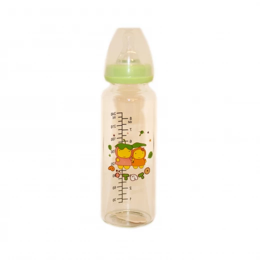 Potato Feeding Glass Bottle 240ml, Green Potato Feeding Glass Bottle 240ml, Green