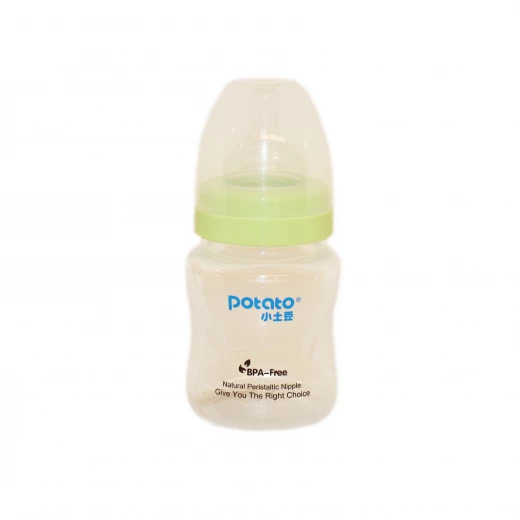 Potato Baby Feeding Bottle with Handle - Wide Neck, 3-6 months, Green, 180 ml Potato Baby Feeding Bottle with Handle - Wide Neck, 3-6 months, Green, 180 ml
