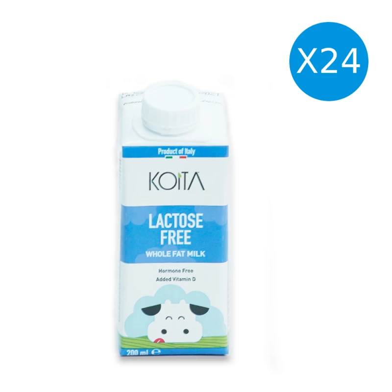 Koita Full Fat Lactose Free 200 ml, Pack of 24 - كويتا ميلك