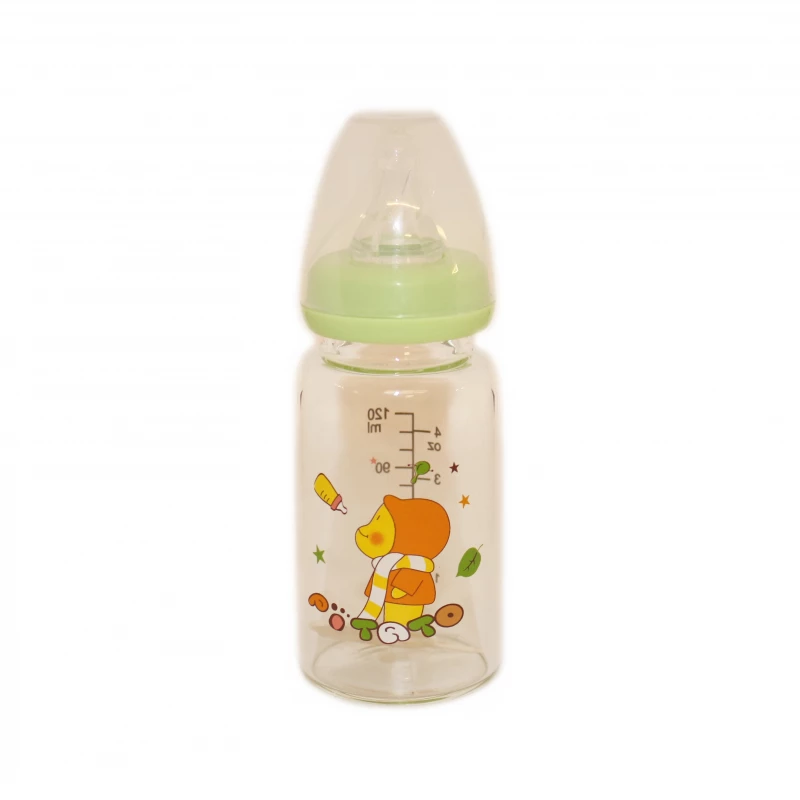 Potato Feeding Glass Bottle 120 ml, Green - بوتاتو